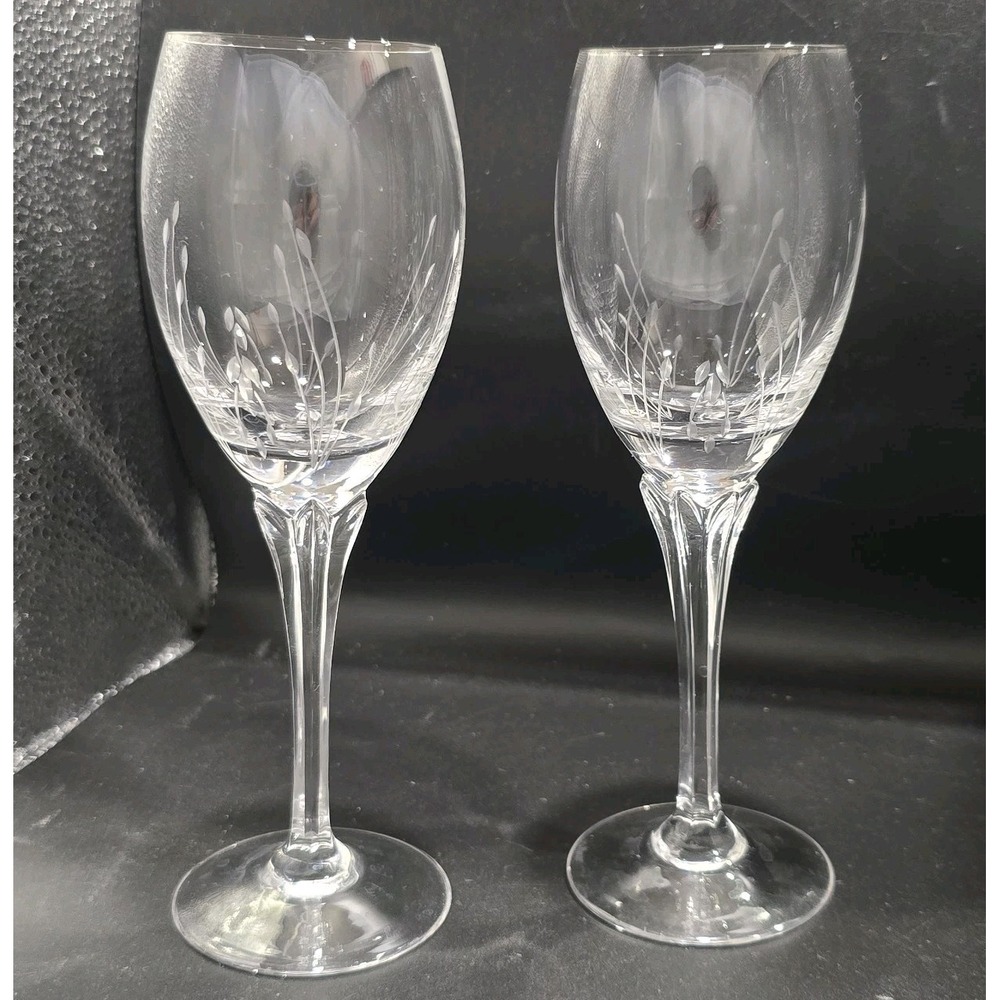Set‎ Of 2  Gorham Crystal Jolie 7 1/2" Wine Glasses 6oz